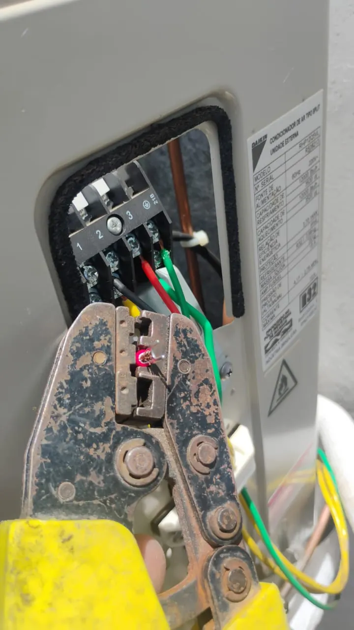 Preparação das conexões elétricas